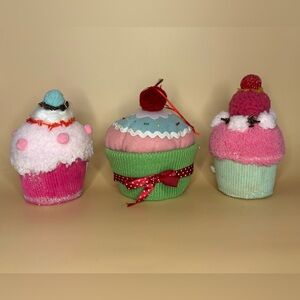 Cupcake Ornaments - Set of 3